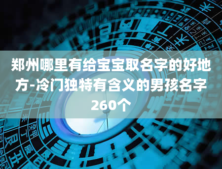 郑州哪里有给宝宝取名字的好地方-冷门独特有含义的男孩名字260个