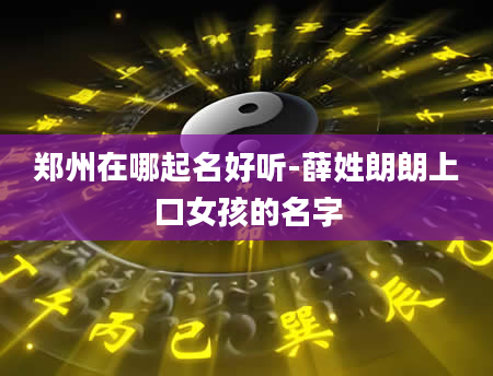 郑州在哪起名好听-薛姓朗朗上口女孩的名字