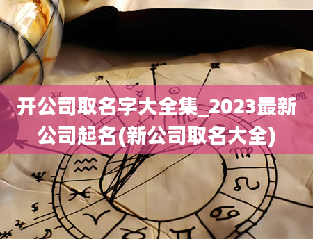 开公司取名字大全集_2023最新公司起名(新公司取名大全)