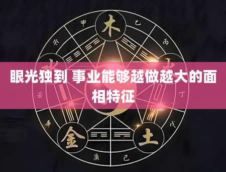 眼光独到 事业能够越做越大的面相特征