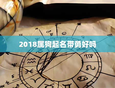 2018属狗起名带勇好吗