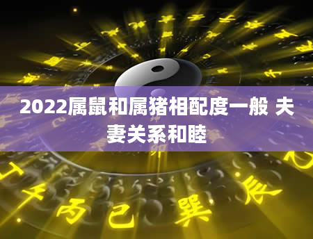 2022属鼠和属猪相配度一般 夫妻关系和睦