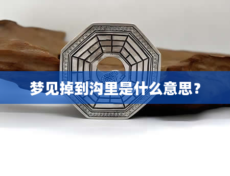 梦见掉到沟里是什么意思？