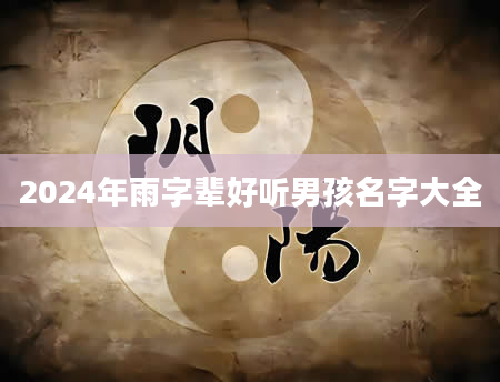 2024年雨字辈好听男孩名字大全