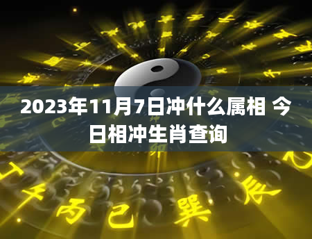 2023年11月7日冲什么属相 今日相冲生肖查询