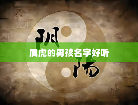 属虎的男孩名字好听
