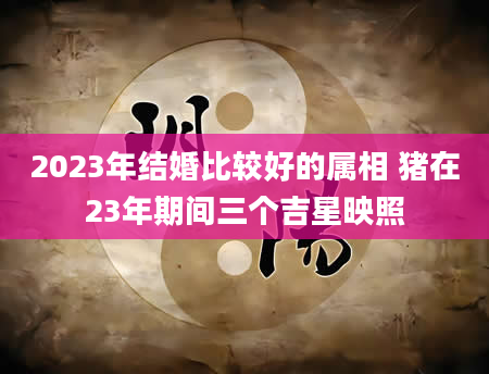 2023年结婚比较好的属相 猪在23年期间三个吉星映照