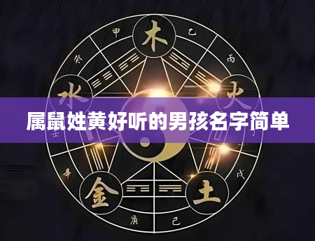 属鼠姓黄好听的男孩名字简单