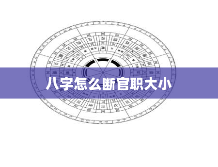 八字怎么断官职大小