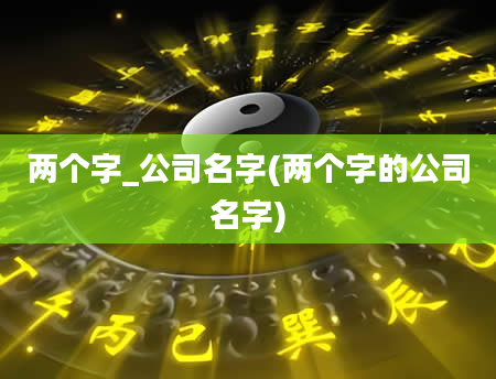 两个字_公司名字(两个字的公司名字)
