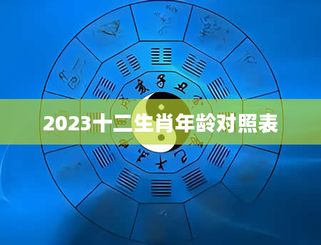 2023十二生肖年龄对照表