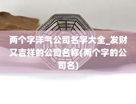 两个字洋气公司名字大全_发财又吉祥的公司名称(两个字的公司名)