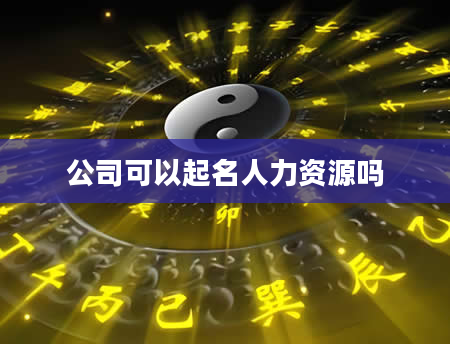 公司可以起名人力资源吗