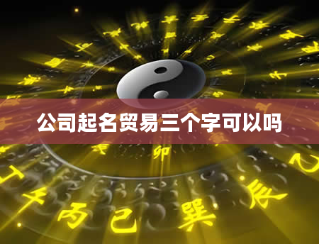 公司起名贸易三个字可以吗
