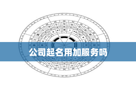公司起名用加服务吗