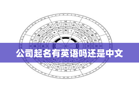 公司起名有英语吗还是中文