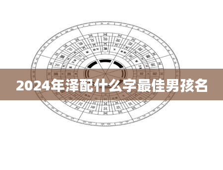 2024年泽配什么字最佳男孩名
