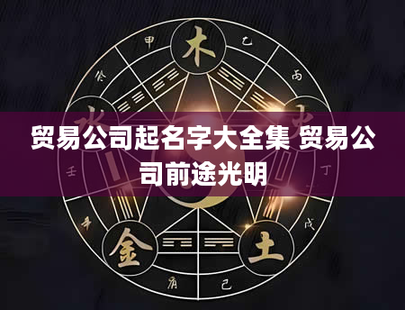 贸易公司起名字大全集 贸易公司前途光明