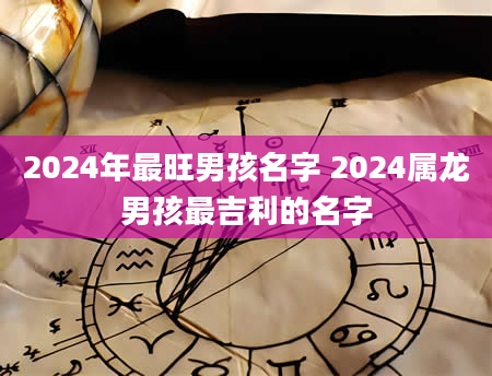 2024年最旺男孩名字 2024属龙男孩最吉利的名字