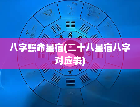 八字照命星宿(二十八星宿八字对应表)