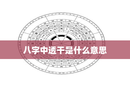 八字中透干是什么意思