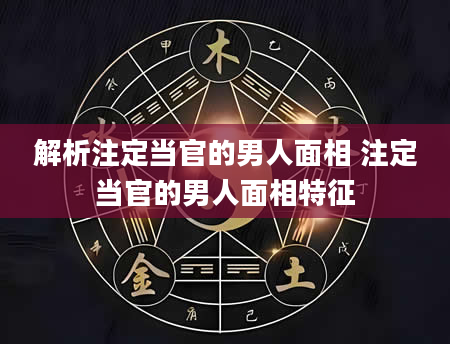 解析注定当官的男人面相 注定当官的男人面相特征