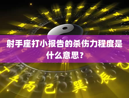 射手座打小报告的杀伤力程度是什么意思？