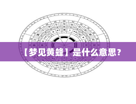 【梦见黄蜂】是什么意思？