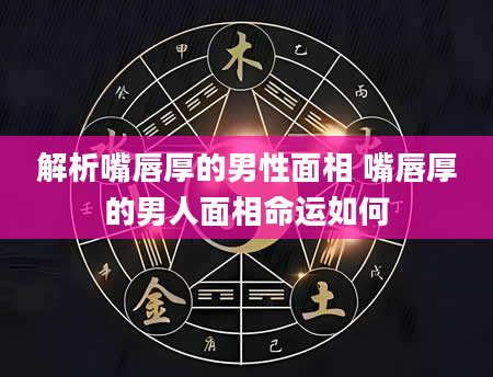 解析嘴唇厚的男性面相 嘴唇厚的男人面相命运如何