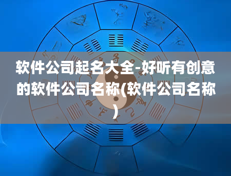 软件公司起名大全-好听有创意的软件公司名称(软件公司名称)