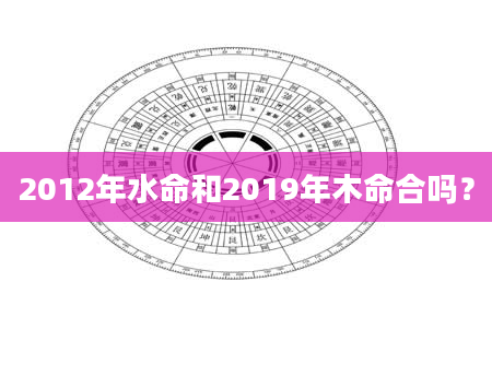 2012年水命和2019年木命合吗？