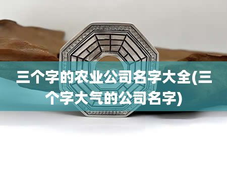 三个字的农业公司名字大全(三个字大气的公司名字)