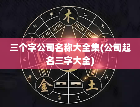 三个字公司名称大全集(公司起名三字大全)