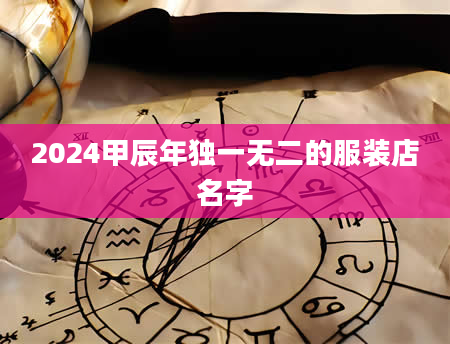 2024甲辰年独一无二的服装店名字