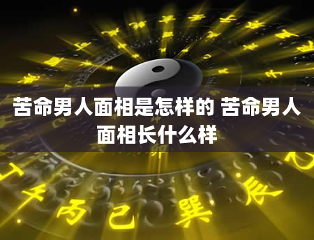 苦命男人面相是怎样的 苦命男人面相长什么样