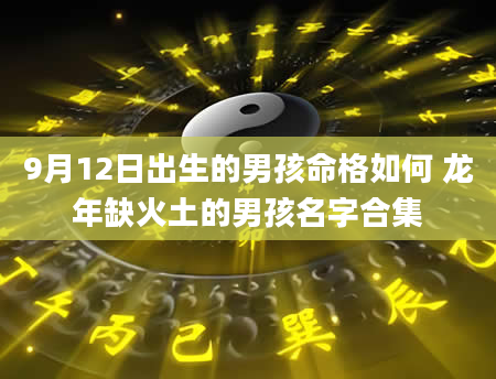 9月12日出生的男孩命格如何 龙年缺火土的男孩名字合集