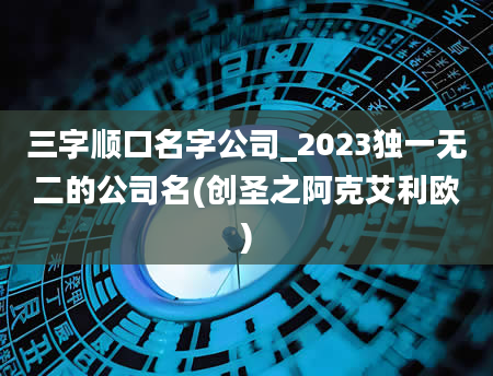 三字顺口名字公司_2023独一无二的公司名(创圣之阿克艾利欧)