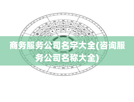 商务服务公司名字大全(咨询服务公司名称大全)