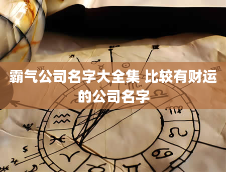 霸气公司名字大全集 比较有财运的公司名字