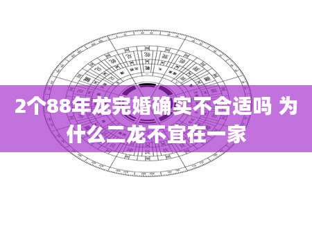 2个88年龙完婚确实不合适吗 为什么二龙不宜在一家