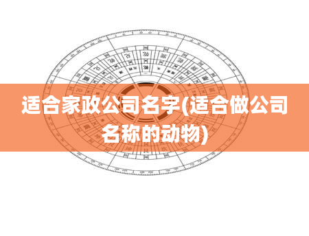 适合家政公司名字(适合做公司名称的动物)