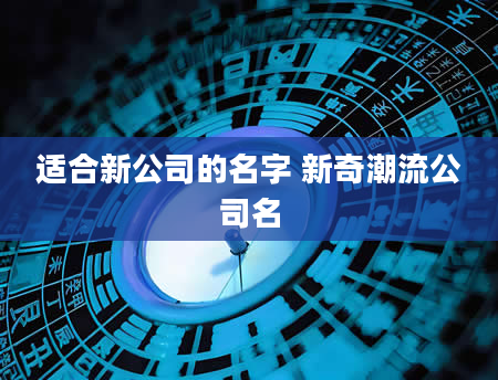 适合新公司的名字 新奇潮流公司名
