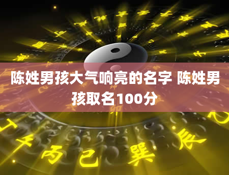陈姓男孩大气响亮的名字 陈姓男孩取名100分