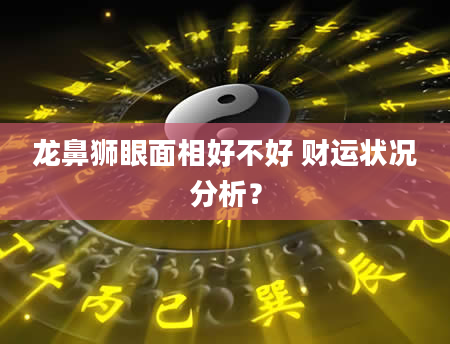 龙鼻狮眼面相好不好 财运状况分析？