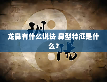 龙鼻有什么说法 鼻型特征是什么？