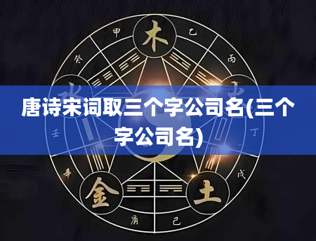 唐诗宋词取三个字公司名(三个字公司名)