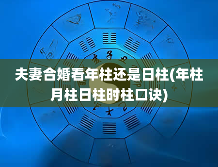 夫妻合婚看年柱还是日柱(年柱月柱日柱时柱口诀)
