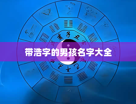 带浩字的男孩名字大全