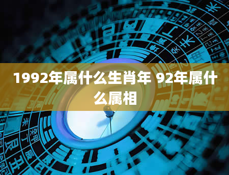 1992年属什么生肖年 92年属什么属相
