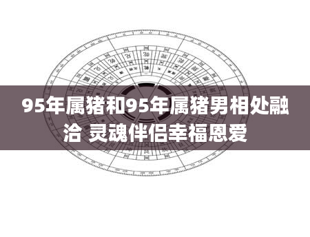 95年属猪和95年属猪男相处融洽 灵魂伴侣幸福恩爱